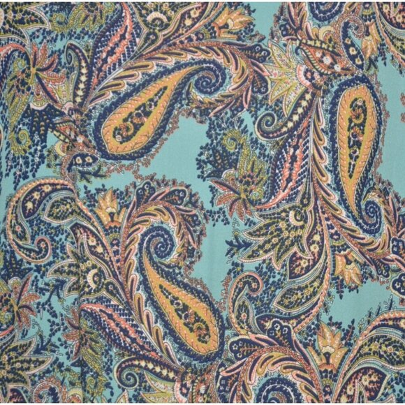 Veronica M. Ladies Paisley Faux Wrap V-Neck Blouse Top Size L Boho Colorful - Picture 7 of 10